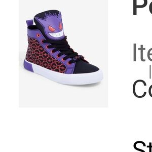 Men's size 9 Pokémon Purple and Black High-Top Sneakers